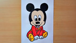 How to Draw Little Mickey Mouse || Little Mickey Mouse Drawing Step by Step