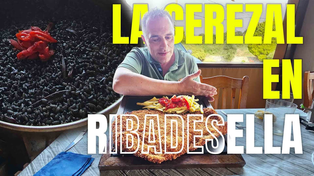 Probando en RIBADESELLA uno de los CACHOPOS más GRANDES de ESPAÑA y un ARROZ NEGRO ESPECTACULAR
