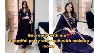 Beautiful suit, summer Makeup look🥰Get Ready with Me for the Family Function🌺GetstyledwithAmazon