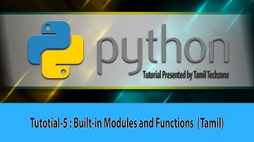 Python Tutorial for Beginners 5   Built in Modules and Functions (Tamil) Anna University