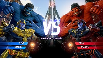 Blue Hulk & Blue Thanos VS Red Hulk & Red Thanos - Marvel vs Capcom Infinite