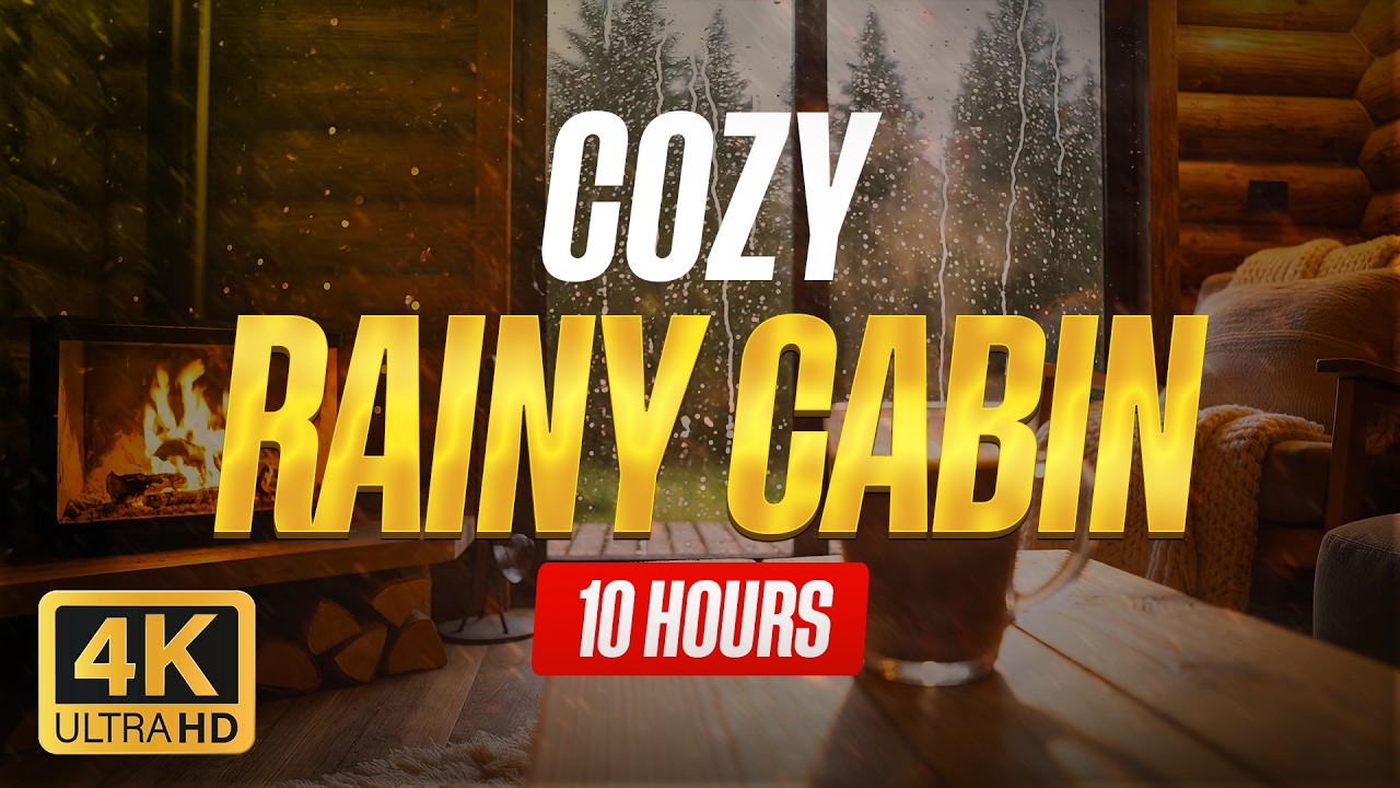 Cozy Rainy Cabin Ambience 🌧 Soft Jazz for Relax, Study & Sleep