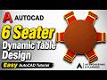 6 and 4 seater dynamic table design in AutoCAD  #autocad #architecture #autocadblocks #cadtutorials