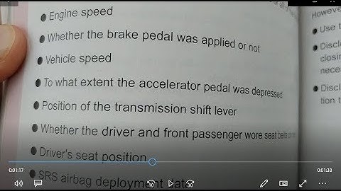Event Data Recorder on Vehicle - What It Knows