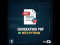 Generating PDF with Python