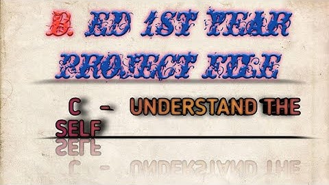 #B. Ed 1st year project file #(UNDERSTANDING THE SELF) #