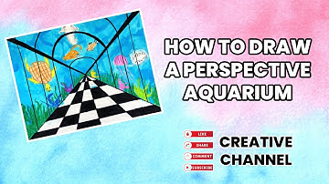 How to Draw a Perspective Aquarium | How to Draw a One Point Perspective Aquarium Art Lesson 🎨
