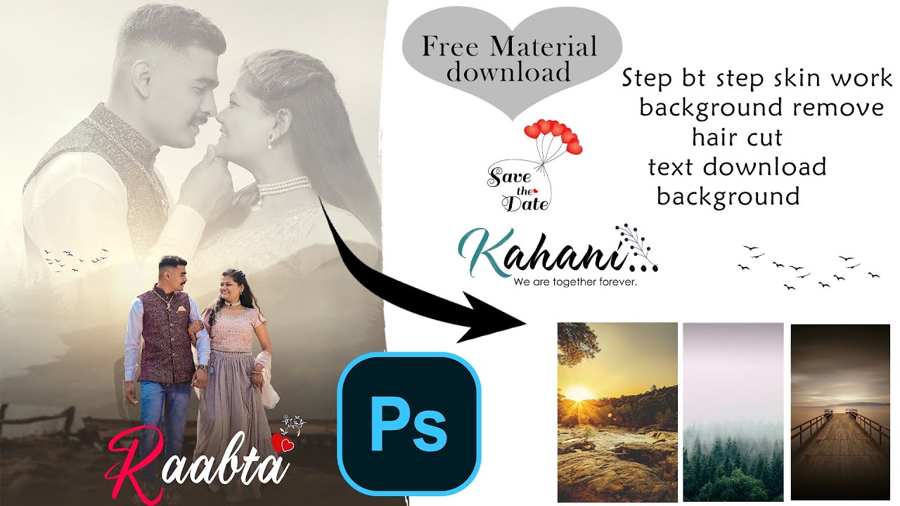 Double exposure photoshop | free background  png / text download kese kare 