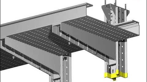 How to mount Unex cable tray 66 to the ceiling using double perforated ¨omega¨ profiles