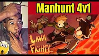 Lava Fight | Minecraft Manhunt 4v1 Final Rematch | ANIMATIC\/ANIMATION (Reaction) @JencilThePencil