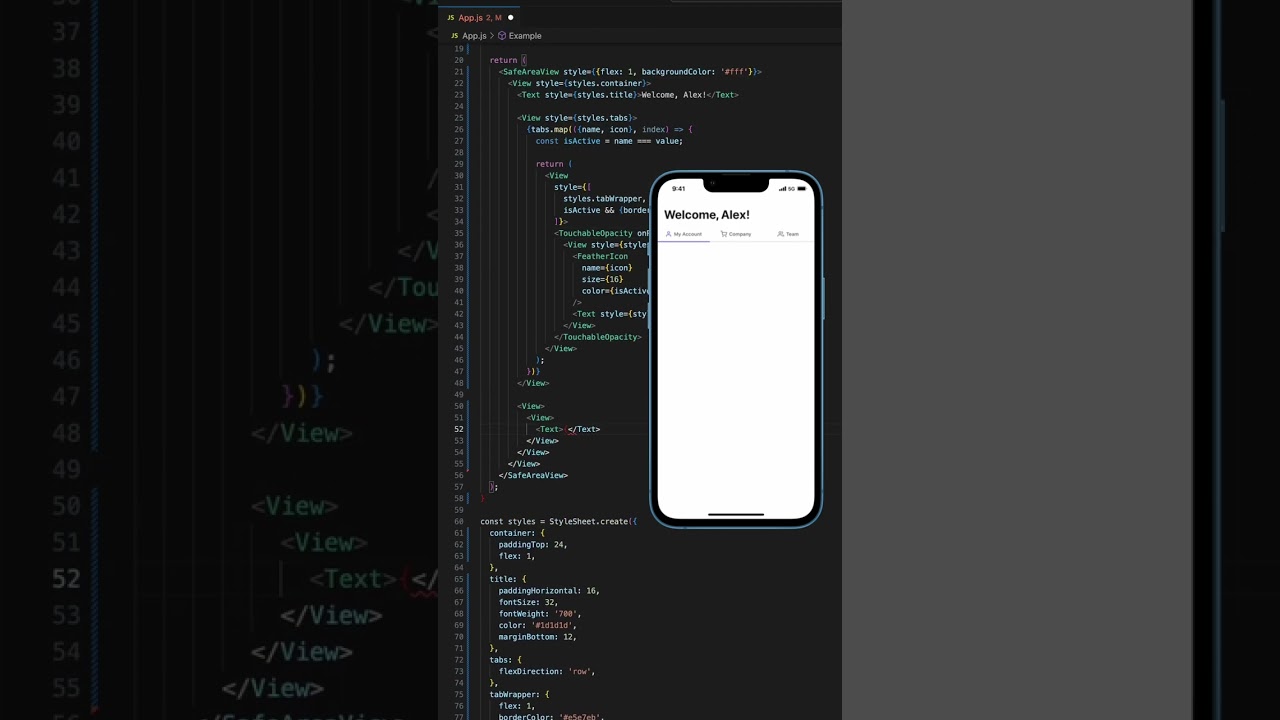 Episode 40 | Building Minimalistic Tabs with Icons in React Native