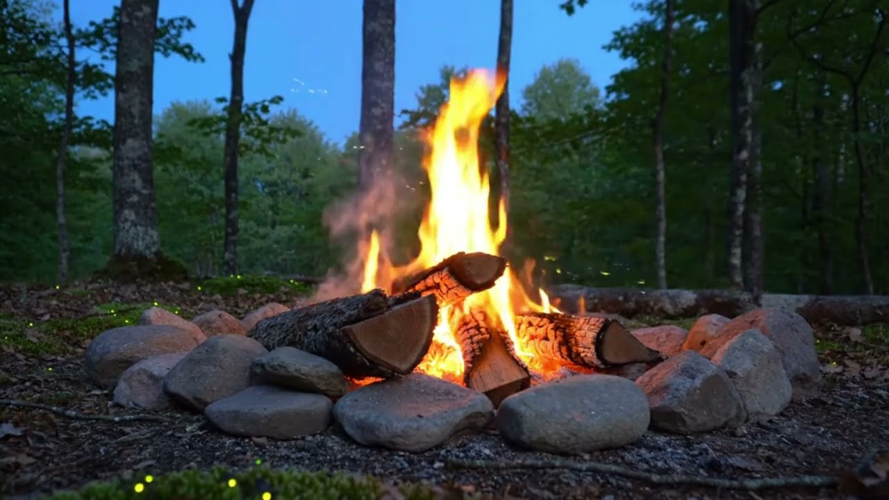 Campfire ASMR 🔥 Crackling Fire Sounds | No Talking | No Music | 10 minute 4k Loop for relaxing