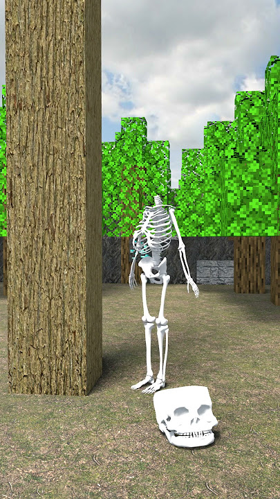 Realistic Skeleton's Hard Run LOOP | Minecraft Animation #shorts