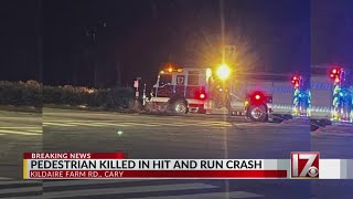 Police remain on scene of fatal Cary hit-and-run