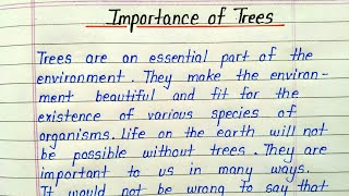 Essay An Importance Of Trees For Students Benefits Of Trees Essay