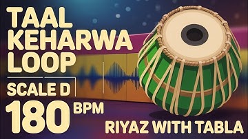 Taal Keharwa Loop | Scale D | 180 BPM | Bhajans, Songs #rhythm #riyazwithtabla