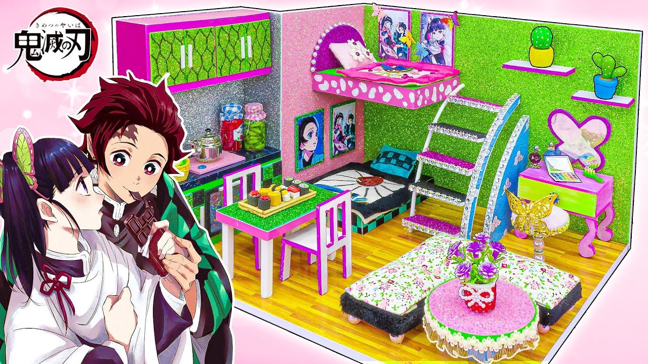 [Убийца демонов]🌺Цуюри Канао и Камадо Танджиро💥 Миниатюрный кукольный домик Танкана своими руками💕