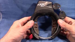 (picking 64) Picking a bicycle wheel lock (AXA SL7, simple wafer lock)