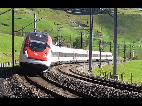 SBB & Co: Swiss Trains Galore. High train activity on the swiss north-south axis...