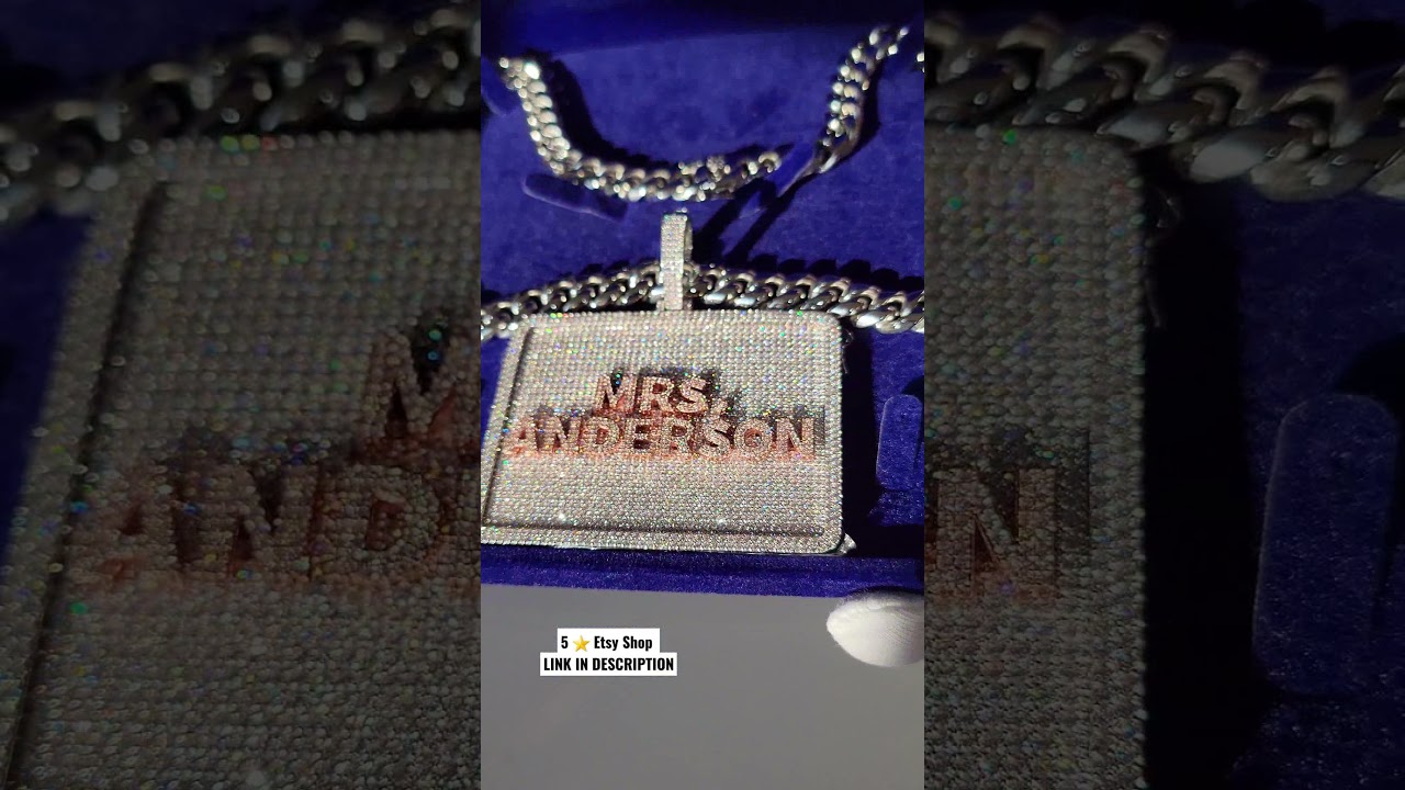 LARGE Custom 2 Tone Name Pendant & Miami Cuban Link Chain | Etsy Shop Link In Description 