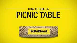 YellaWood® Picnic Table Project Plan Download a detailed pdf with the Picnic Table instructions, drawings and measurements at http://yellawood.com/projects.