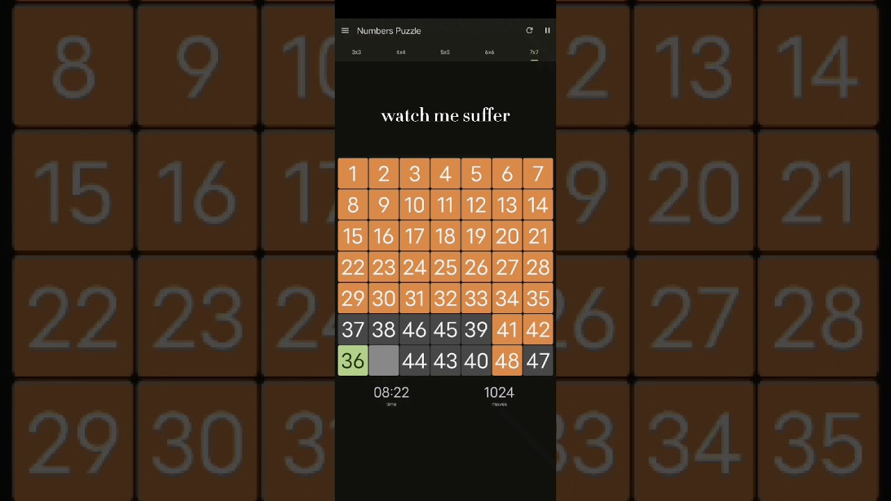 watch me suffer solving this 7x7 number puzzle