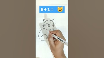 How to draw cat using numbers 6 +1 #drawing #tutorial #shorts #ytshorts #learning  #easy