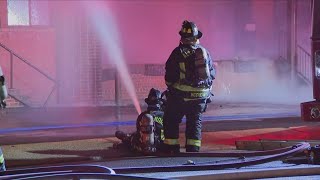 Crews battle large fire in Alexandria