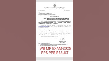 Madhyamik 2025 pps ppr result