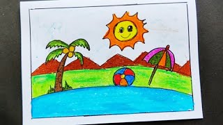 Summer Drawing for kids | Easy Drawing | Season Drawing