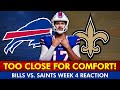 🚨BILLS HAVE ISSUES! Buffalo Bills vs. New Orleans Saints REACTION After NFL Week 4