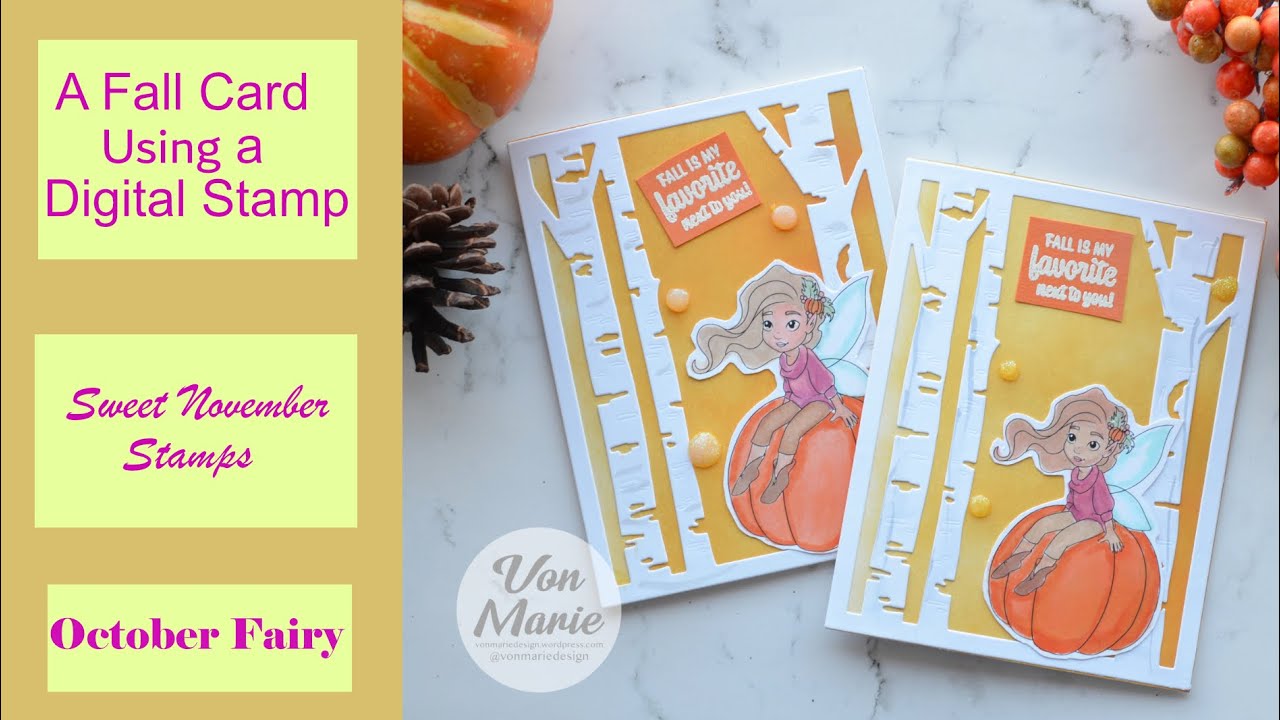 Fall card using a Digital Stamp