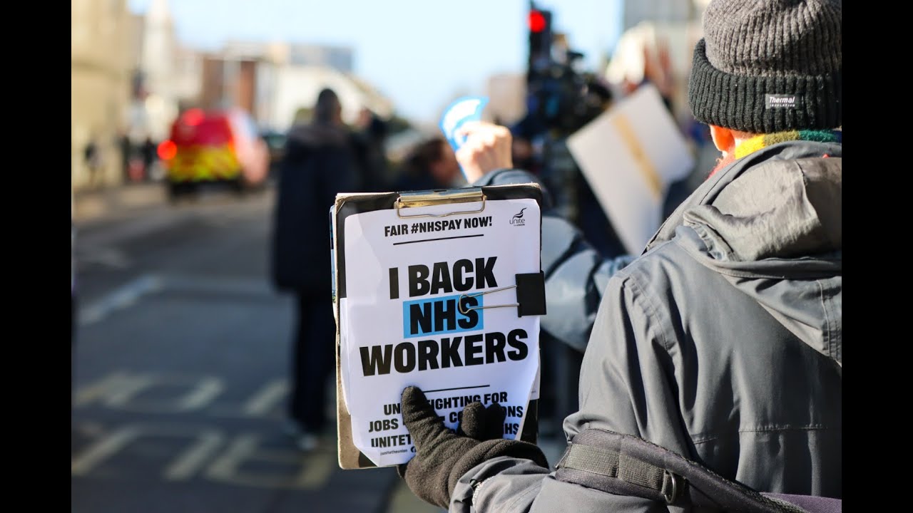 Brighton NHS staff are again back out on the picket lines. YouTube