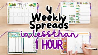 4 Weekly Bullet Journal Spreads  A full month of weekly spreads...