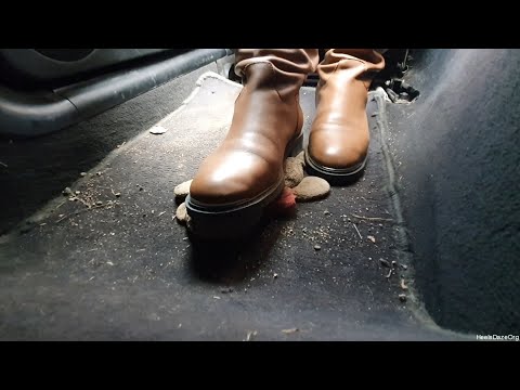 Candid Plushie Trample in BMW e46 Leather Brown Boots Preview