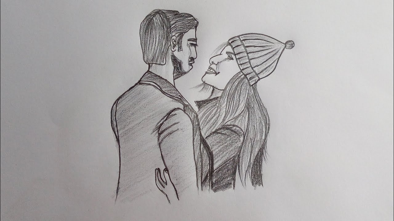 How to draw A Romantic couple for beginners / Awesome ideas for couple  drawing 