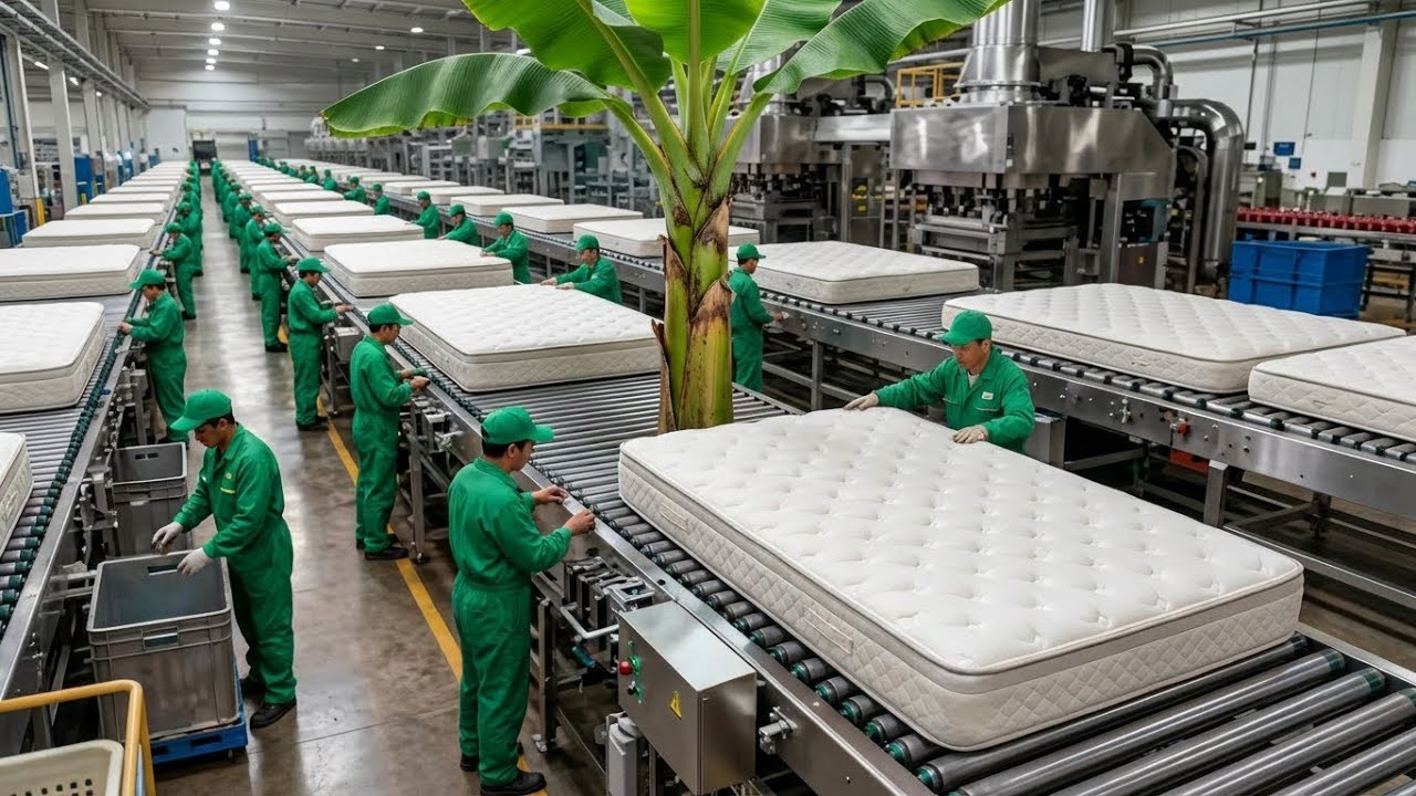 Inside a Banana Tree Fiber Mattress Factory | Fiber Manufacturing | Process Flow