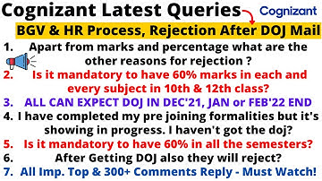 Cognizant All Imp. Queries Solved in one Video - Rejection After DOJ mail or Pre-Joining Formalities