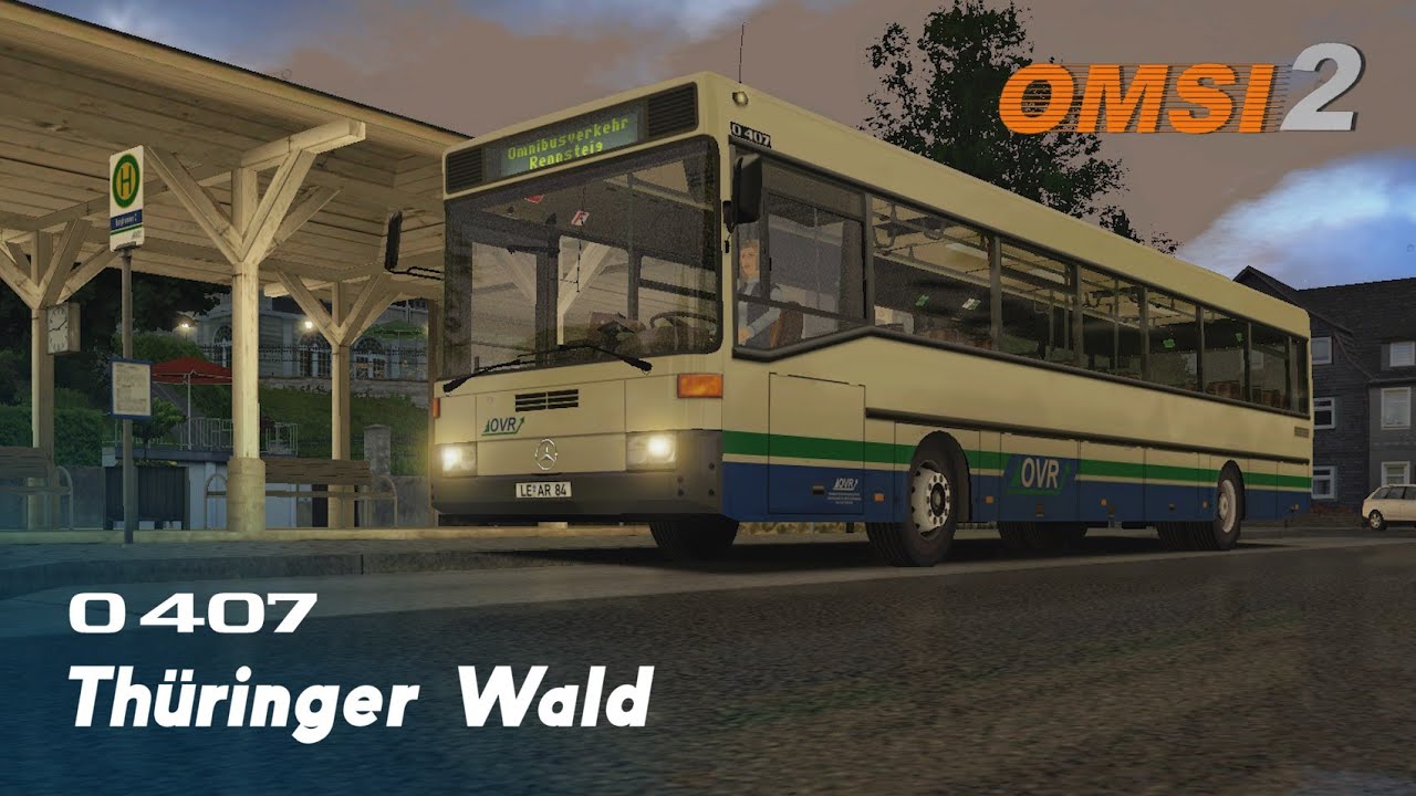 OMSI 2 - Večerní jízda s deštěm - Linka 732 (Thüringer Wald)