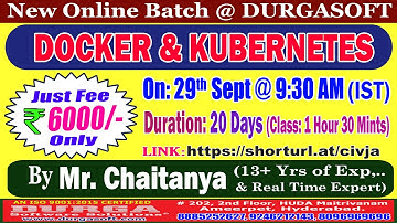 DOCKER & KUBERNETES Online Training @ DURGASOFT