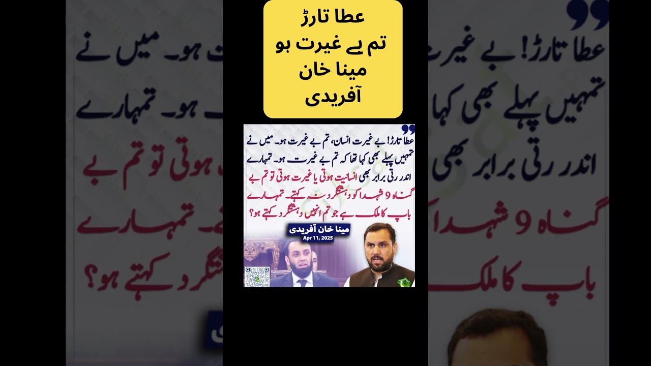 Meena Khan Afridi vs Atta Tarar