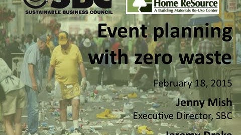 Free Webinar: Planning a Zero Waste Event