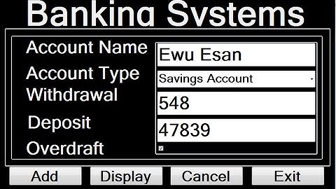 How to create a Bank Systems with class in Visual Basic.Net