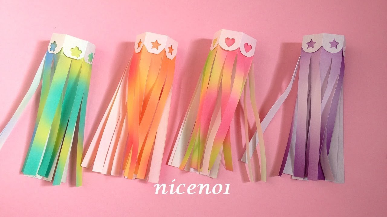 折り紙 七夕飾り 吹き流し飾り 簡単で可愛い 作り方 Origami Star Decoration Tutorial Niceno1 Youtube