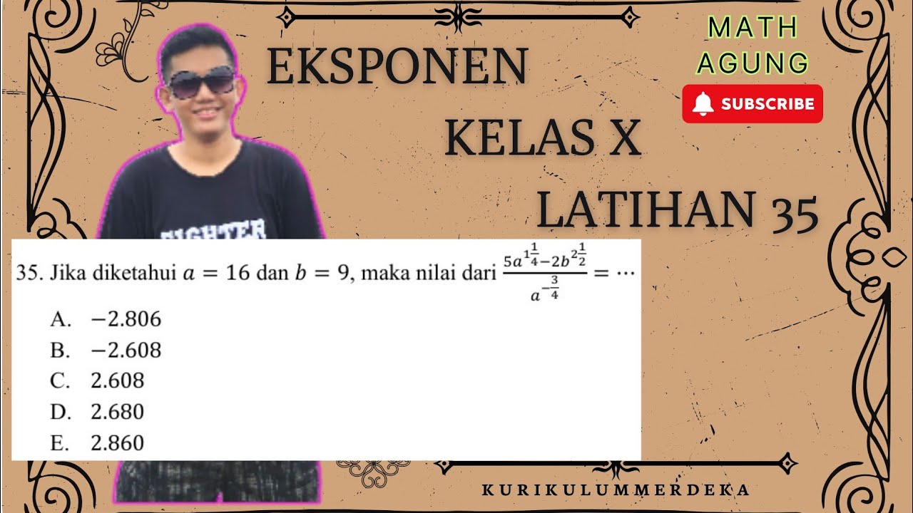 If it is known that a = 16 and b = 9, then the value of 5a^(1¼) - 2b^(2½)) / a^(-¾) = ...