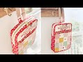 How to sew patchwork swing  sling bag  ipad bag  zippered pocket bag sewing