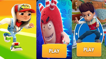 Oddbods Turbo Run Vs Paw Petrol Ryder vs Subway Surfers Gameplay