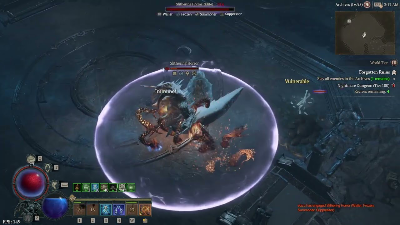 Diablo 4 / NIGHTMARE TIER 100 / 0 DEATHS / SEASON 1 / SORCERER