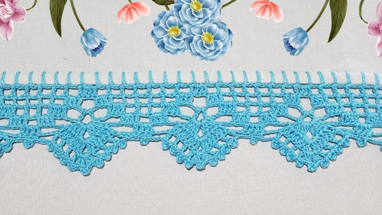 Barrado de crochê para pano de prato ou toalha #25