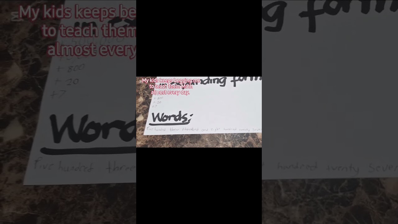 LEARN MATH with kids.Writing numbers in 1,000,000, value of the underline digits, number in numerals